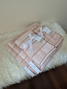 Share 100% Portugal Cotton Towel Sets, Dusty Pink , Bath+Hand+Tip Towel Set of 6